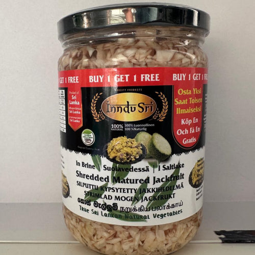 Inndu Sri Shredded Green Jack Fruit In Brine (Kos Malluma) 550g - කොස් මැල්ලුම