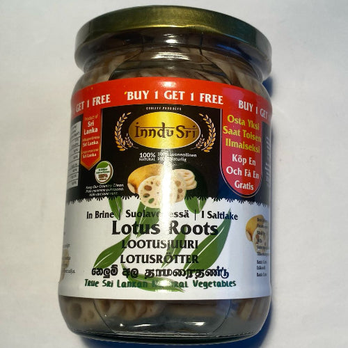 Inndu Sri Lotus Roots in Brine (නෙළුම් අල) 550g