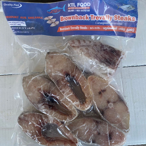 Frozen Brownback Trevally Steaks - සුරා පරවා 1kg