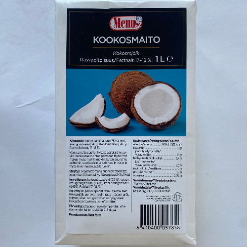 Menu Kookosmaito (Coconut milk) 1L