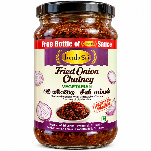 Inndu Sri Fried Onion Chutney / Seeni Sambol 325g -  (Free Bottle of Sauce)