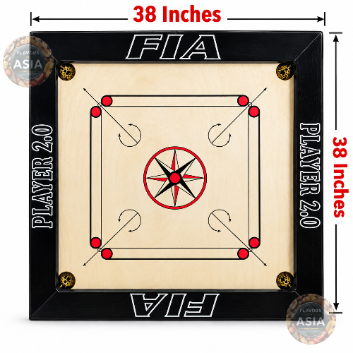 38-Inch Carrom Board with Playing Pieces